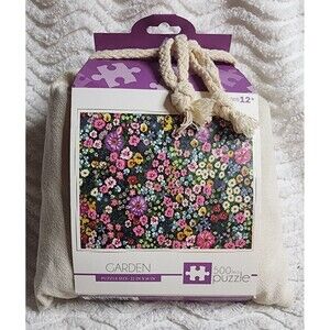 New RMS International Puzzle Floral Garden 500 Piece Canvas Bag NWT Perfect Gift